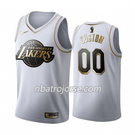 Män Los Angeles Lakers Tröja Skräddarsydda 2019-20 Nike Vit Golden Edition Swingman